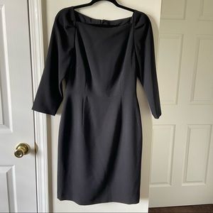 Alex Marie black sheath career work formal dress